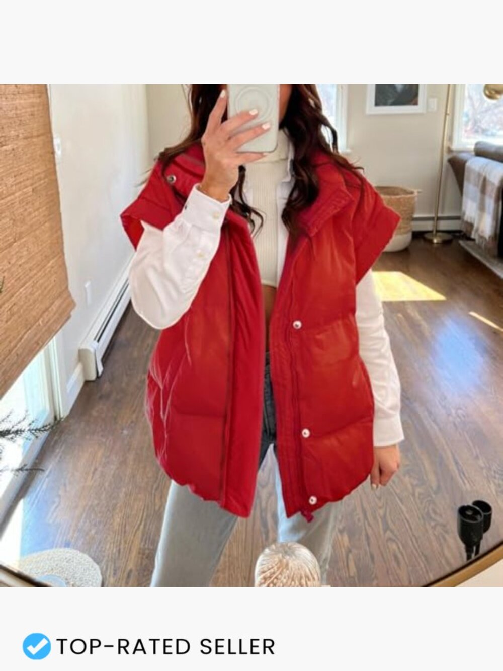 Women's Quilted Puffer Vest Zip Up Stand Collar Sleeveless Lightweight Warm - Picture 3 of 7